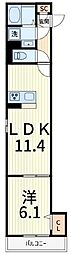 セレスティア西亀有 1LDKの間取図画像