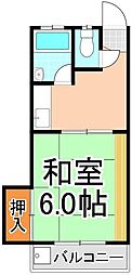 スズキコーポ 1Kの間取図画像