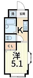 グレイスハイツ東綾瀬 1Kの間取図画像