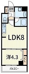 足立区東和2丁目マンション 1LDKの間取図画像