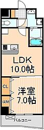 プラシード 1LDKの間取図画像