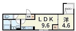 セレスティア大谷田V 1LDKの間取図画像
