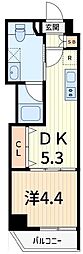 ガリシア北綾瀬II 1DKの間取図画像