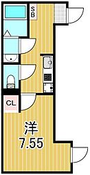 カインドネス亀有II 1Kの間取図画像