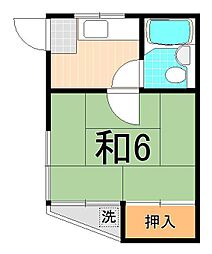 山岡コーポ 1Kの間取図画像