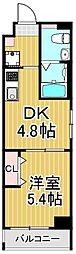 アーバハイツ六町環七北通り 1DKの間取図画像