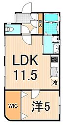 ペルージュ季美 1LDKの間取図画像