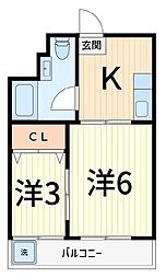 シャトレー堀切 2Kの間取図画像