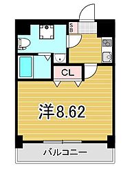 GENOVIA六町 1Kの間取図画像