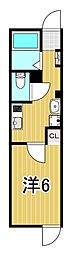 メゾンプランタン 1Kの間取図画像