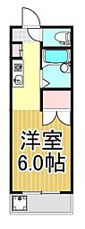 クレセント北山 1Kの間取図画像