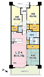 レクセルプラッツァ初石 3LDKの間取図画像
