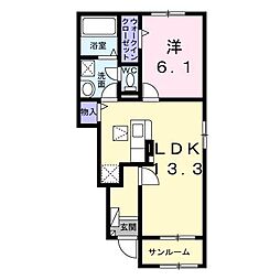 メゾン・ボヌール 1LDKの間取図画像