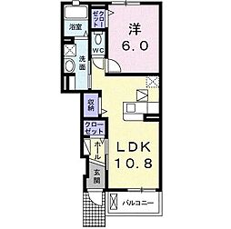 グラース・メゾン 1LDKの間取図画像