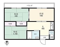 コーポ山崎B 3Kの間取図画像