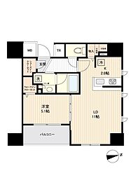 デュオヒルズ福井駅前 1LDKの間取図画像