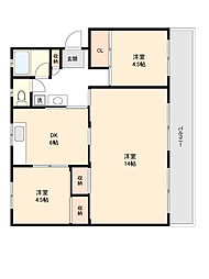 ひよどり台5団地28号棟 3DKの間取図画像