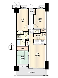 パレ千里 3LDKの間取図画像