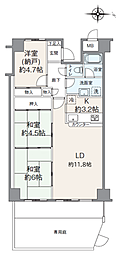 朝日プラザモンターニュ北神戸 3LDKの間取図画像