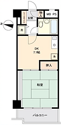 上諏訪ガーデンホームズ 1DKの間取図画像