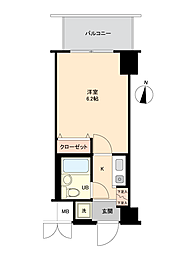 デリード桃山南 1Kの間取図画像