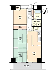 カサベラ新在家ツインズ2号館 3LDKの間取図画像