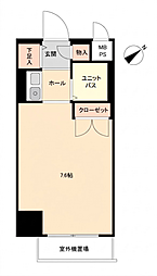 グラン・ビルド宿院 ワンルームの間取図画像