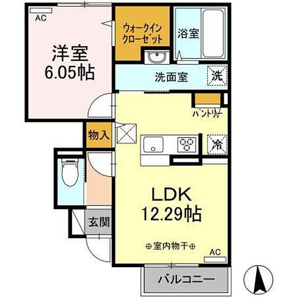 ローズＡ 102｜群馬県前橋市笂井町(賃貸アパート1LDK・1階・45.53㎡)の写真 その2