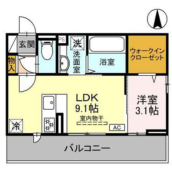 （仮）Ｄ－ＲＯＯＭ南町3丁目 301｜群馬県前橋市南町3丁目(賃貸アパート1LDK・3階・33.70㎡)の写真 その2