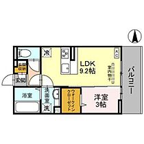 Ｄ－ＲＯＯＭ昭和町 302 ｜ 群馬県前橋市昭和町1丁目（賃貸アパート1LDK・3階・33.34㎡） その2