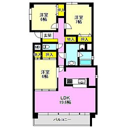 メゾン・ドゥ・フォレ 3LDKの間取図画像