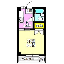 ロイヤルマンション前橋 1Kの間取図画像