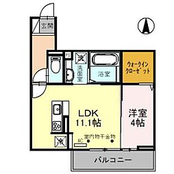 Ｄ−ＲＯＯＭ紅雲町Ｂ 2階/202