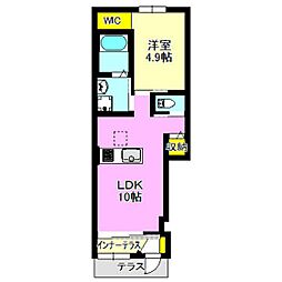 クイーンズタウン 1LDKの間取図画像