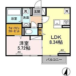 レイロック 1LDKの間取図画像