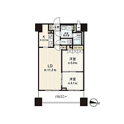 パークアクシス札幌植物園前 2LDKの間取図画像