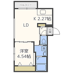 CIEL新札幌 1LDKの間取図画像