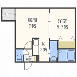 ジュビリー 1DKの間取図画像