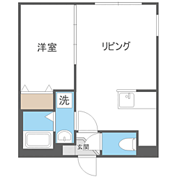 ENCHAN-THE豊平公園 1LDKの間取図画像