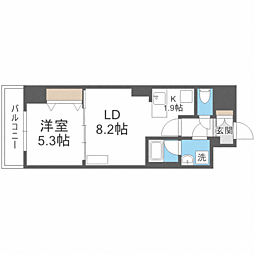 ビッグパレス南5条 1LDKの間取図画像