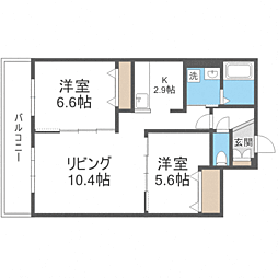 グラン札幌 2LDKの間取図画像
