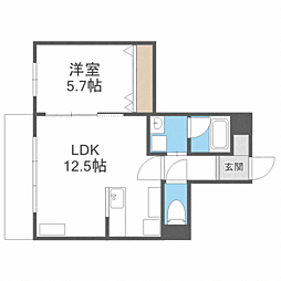 Ciliegio円山 1LDKの間取図画像