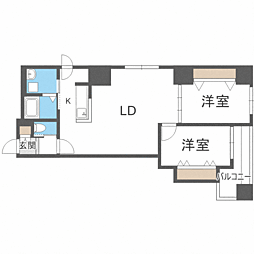 アルファスクエア北15条 2LDKの間取図画像