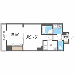 ビッグパレス南5条 1LDKの間取図画像