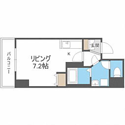 アルファスクエア北15条 1Kの間取図画像