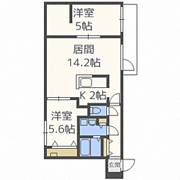 ChateauBlanc65 2LDKの間取図画像