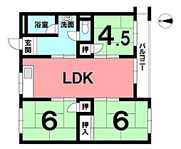 野黒住宅 3LDKの間取図画像