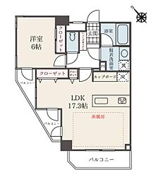 ライオンズプラザ池田山 1LDKの間取図画像