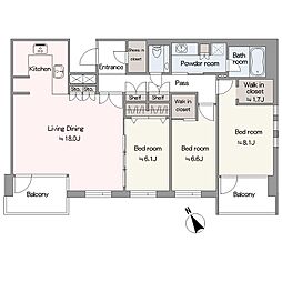 グランドメゾン等々力 3LDKの間取図画像