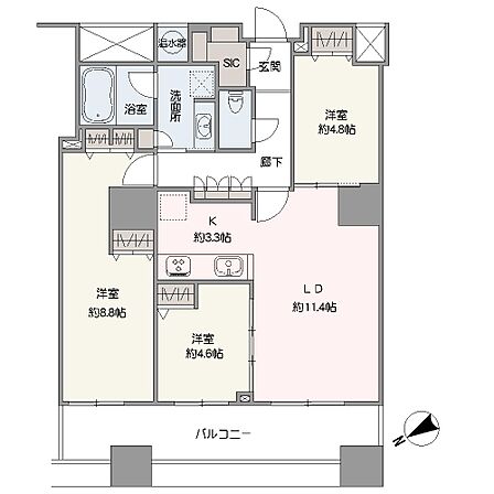 3LDK 間取り